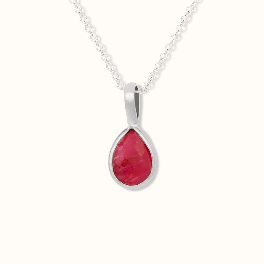 Widder Rubin Charm Silber