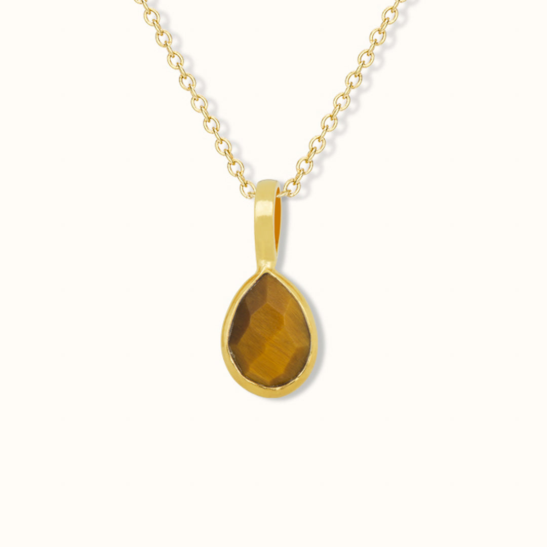 Zwillinge Tigerauge Charm Golden