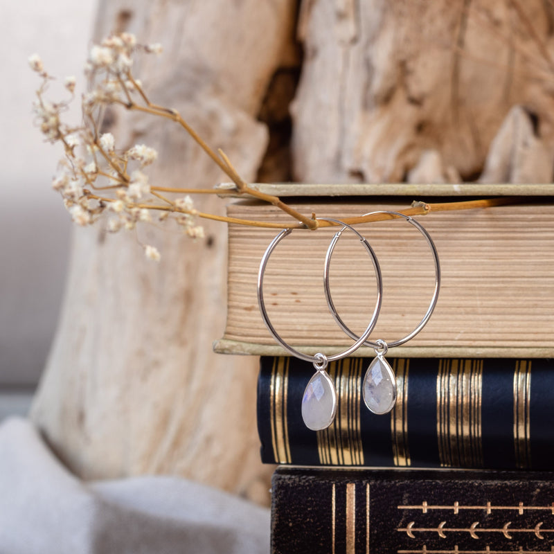SOL Drops Mondstein Big Hoops Silber
