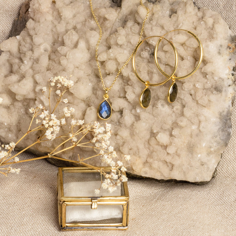 SOL Drops Labradorit Charm Golden