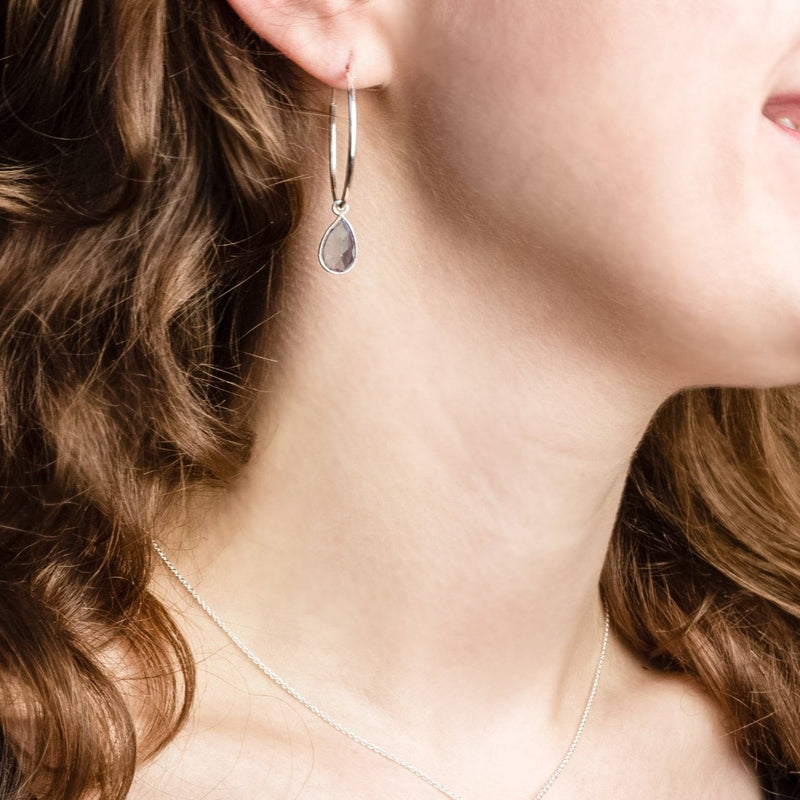 SOL Drops Aura-Quarz Big Hoops Silber