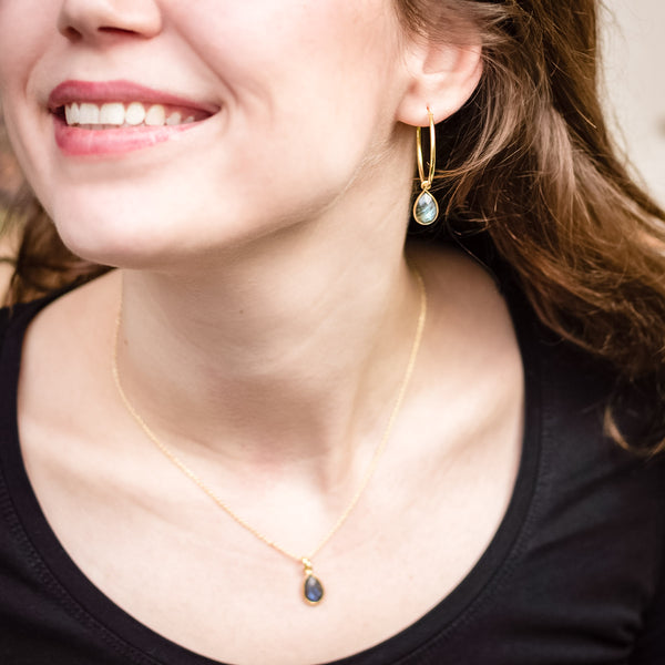 SOL Drops Labradorit Big Hoops Golden