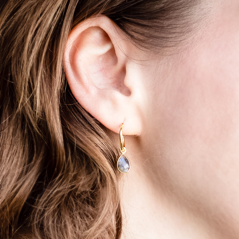 SOL Drops Labradorit Small Hoops Golden