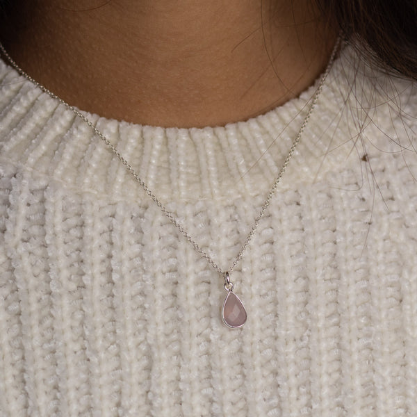 SOL Drops Rosenquarz Charm Silber