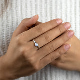 Una Opalglas Ring Silber