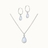 SOL Drops Mondstein Silber Set