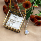 SOL Drops Mondstein Silber Set