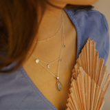 Namaste Mondstein Charm Silber