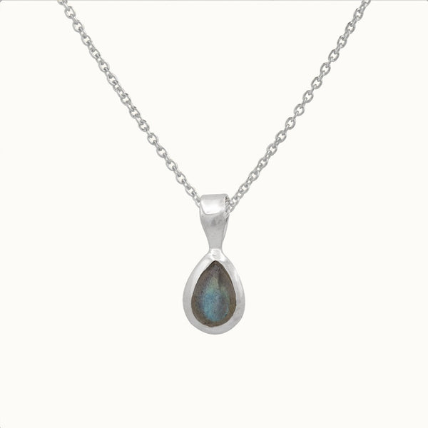 Agua Labradorit Charm Silber
