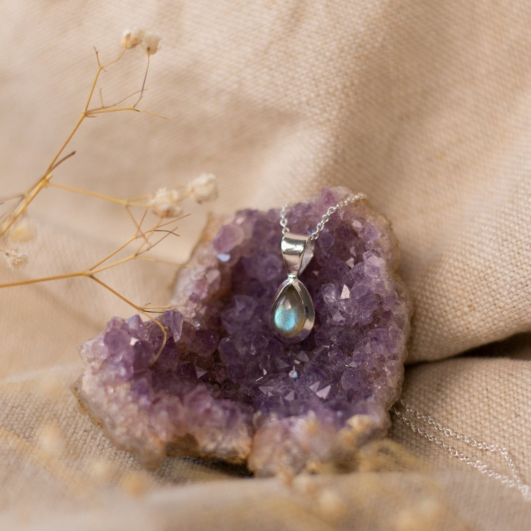 Agua Labradorit Charm Silber - Spirit of Liebs