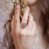 Aylin Peach-Mondstein Ring Silber