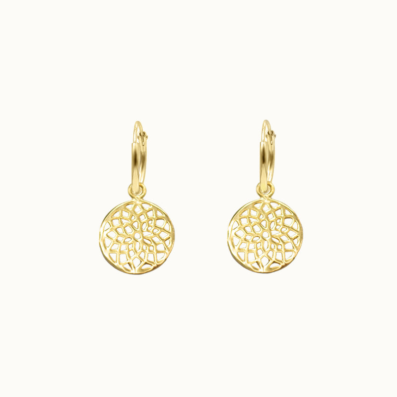 Lotusblüte small Hoops Golden