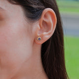 Indische Sonne Aura-Quarz Ohrstecker Golden