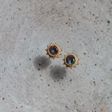 Indische Sonne Aura-Quarz Ohrstecker Golden
