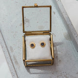 Indische Sonne Aura-Quarz Ohrstecker Golden