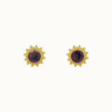 Indische Sonne Aura-Quarz Ohrstecker Golden