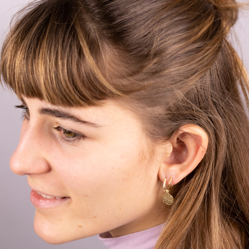 Lotusblüte small Hoops Golden