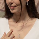 RIO Drops Mondstein Small Hoops Silber