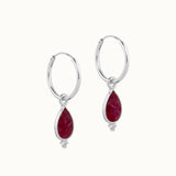 RIO Drops Rubin Small Hoops Silber