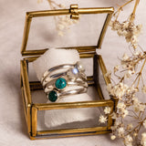 Una Opalglas Ring Silber