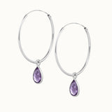 SOL Drops Amethyst Big Hoops Silber