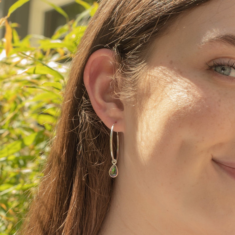 SOL Drops Aura-Quarz Big Hoops Silber