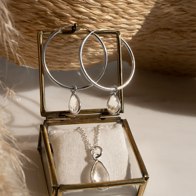 SOL Drops Bergkristall Charm Silber