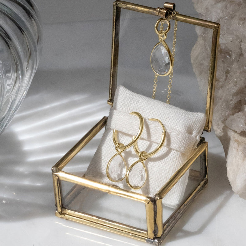SOL Drops Bergkristall Small Hoops Golden