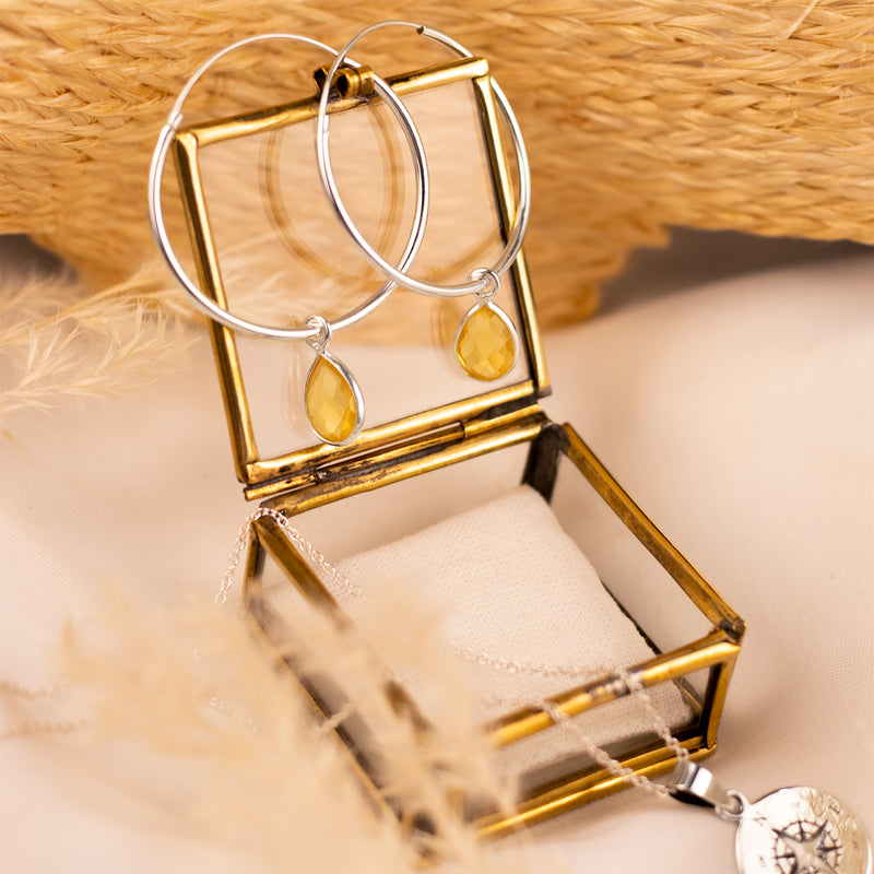 SOL Drops Citrin Big Hoops Silber