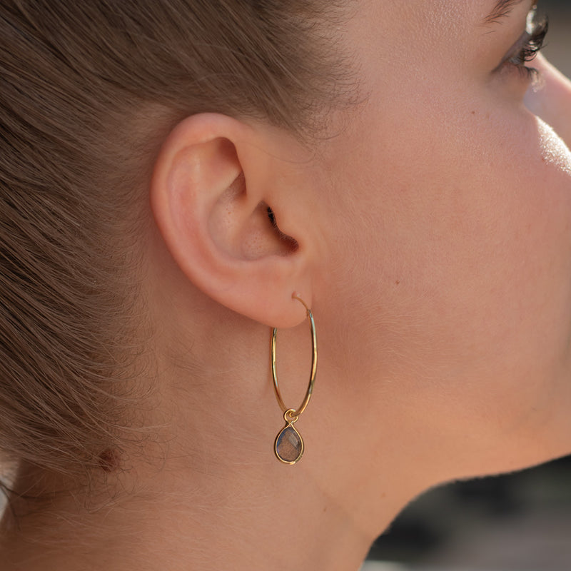 SOL Drops Labradorit Big Hoops Golden