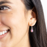 SOL Drops Rosenquarz Small Hoops Silber