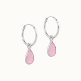 SOL Drops Rosenquarz Small Hoops Silber
