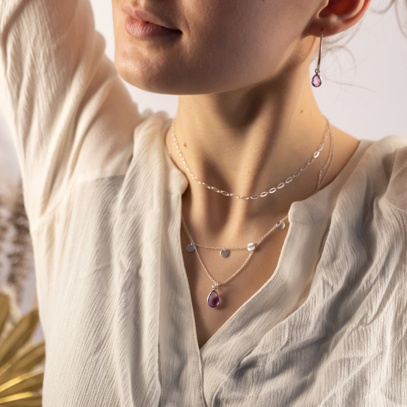 SOL Drops Amethyst Big Hoops Silber