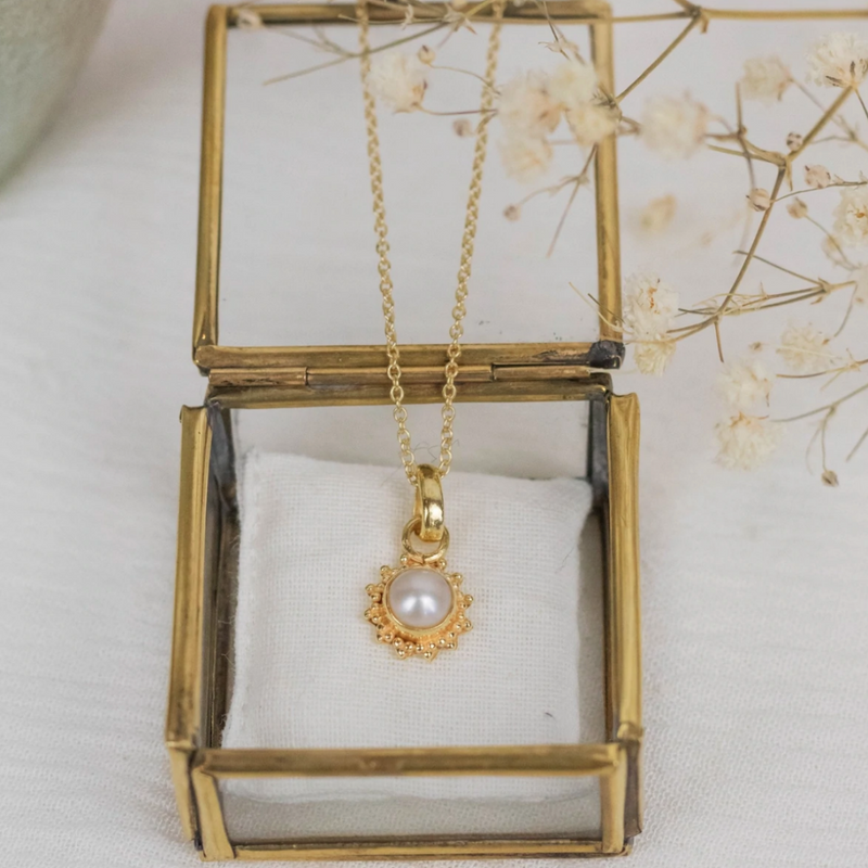 Indische Sonne Süßwasserperle Golden Set