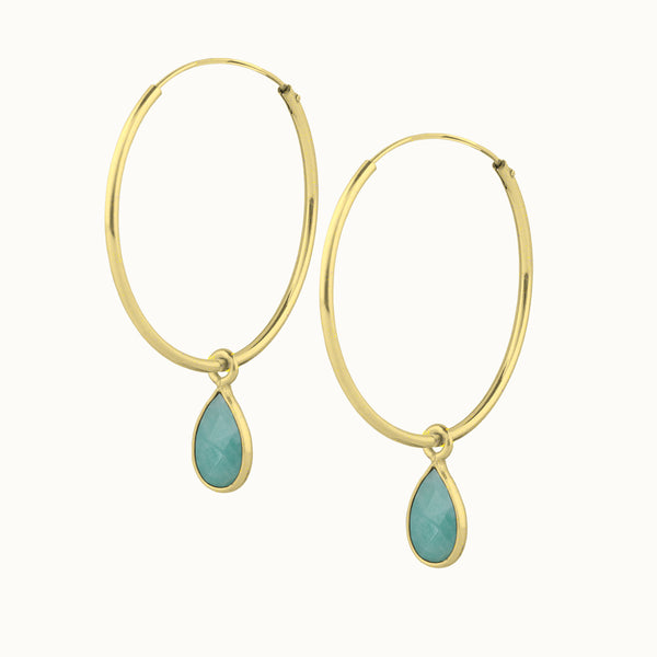 SOL Drops Amazonit Big Hoops Golden