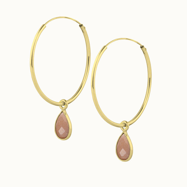 SOL Drops Peach-Mondstein Big Hoops Golden