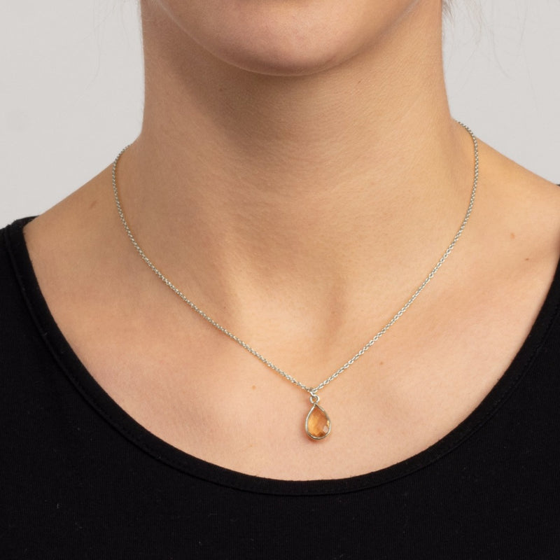 SOL Drops Citrin Charm Silber