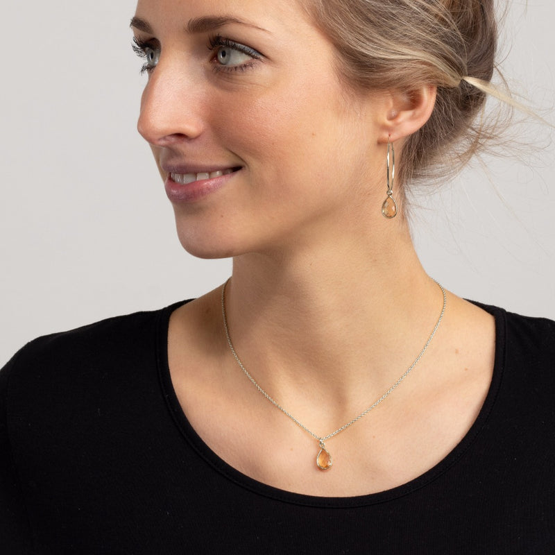 SOL Drops Citrin Charm Silber