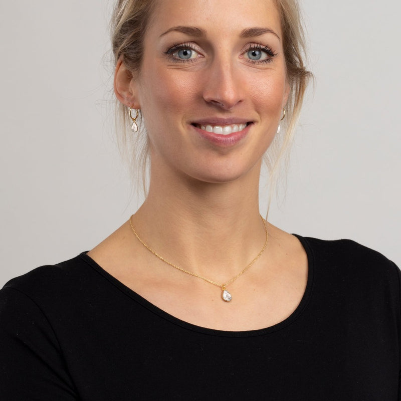 SOL Drops Bergkristall Small Hoops Golden