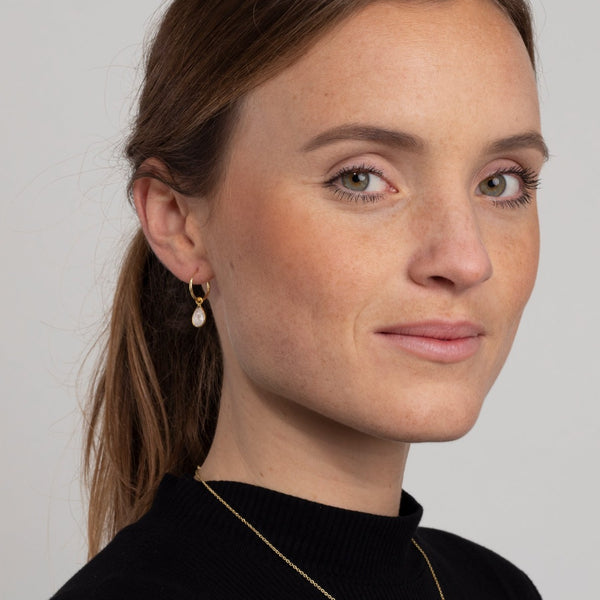SOL Drops Bergkristall Small Hoops Golden
