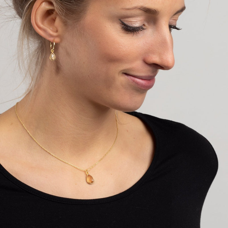 SOL Drops Citrin Small Hoops Golden