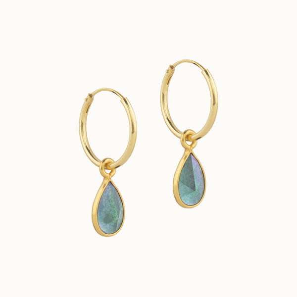 SOL Drops Aura-Quarz Small Hoops Golden