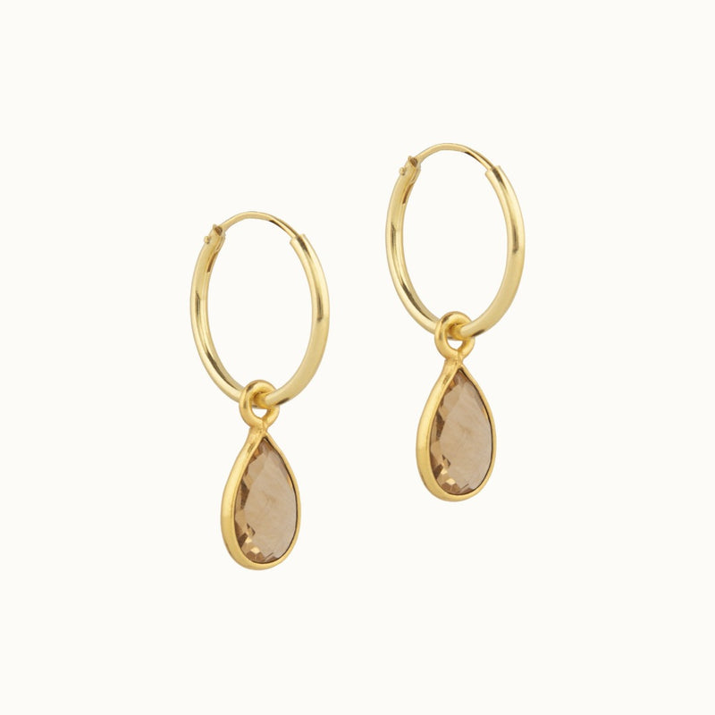 SOL Drops Citrin Small Hoops Golden