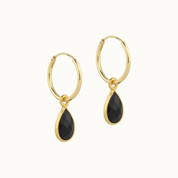 SOL Drops Onyx Small Hoops Golden