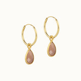 SOL Drops Peach-Mondstein Small Hoops Golden