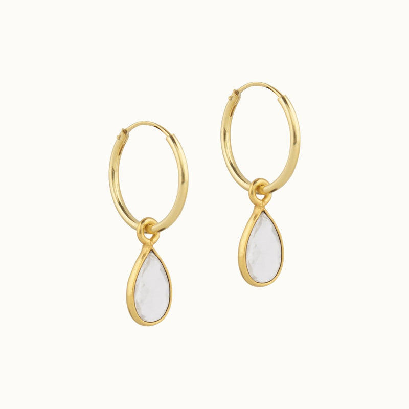 SOL Drops Bergkristall Small Hoops Golden
