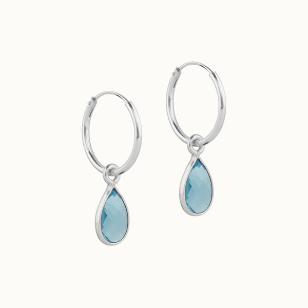 SOL Drops Topas Small Hoops Silber