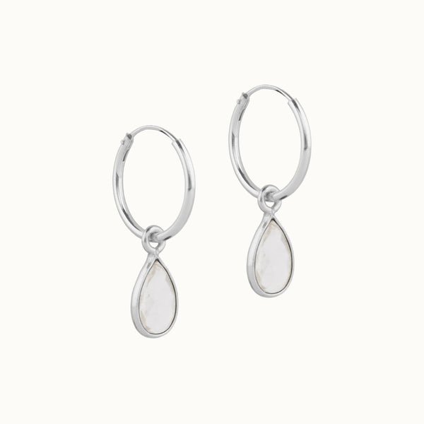 SOL Drops Bergkristall Small Hoops Silber
