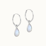 SOL Drops Mondstein Small Hoops Silber