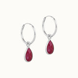SOL Drops Rubin Small Hoops Silber